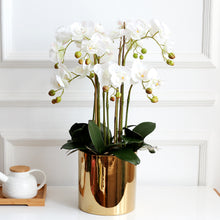 Load image into Gallery viewer, 1 set flower + vase high grade  well designed table artificial Latex orchid flower arrangement real touch  ins popular
