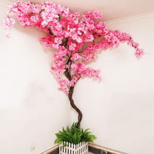 Load image into Gallery viewer, yumai Fake Cherry Blossom Tree Pink Big Sakura Artificial Flower Set Wedding party Background Wall Decoration Shop Window Decor
