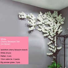 Load image into Gallery viewer, yumai Fake Cherry Blossom Tree Pink Big Sakura Artificial Flower Set Wedding party Background Wall Decoration Shop Window Decor
