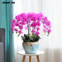 Load image into Gallery viewer, 100% High simulation real touch ikebana Hi-Q artificial orchid flowers arrangements latex orchid floriculture pot culture suits
