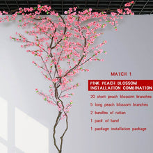 Load image into Gallery viewer, Luyue DIY Artificial Peach Tree Fake Peach Flower Tree Vine Wishing Tree Wedding Decoration Living Room Simulation Peach Flower

