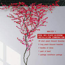 Load image into Gallery viewer, Luyue DIY Artificial Peach Tree Fake Peach Flower Tree Vine Wishing Tree Wedding Decoration Living Room Simulation Peach Flower
